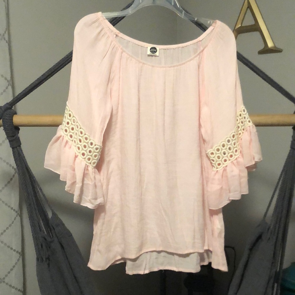 pale pink blouse